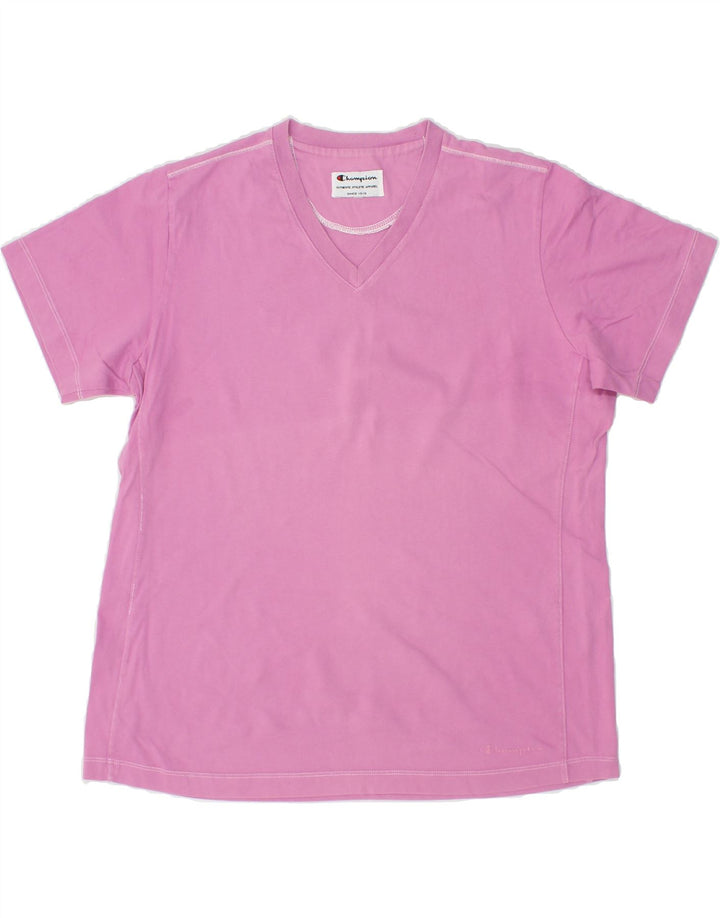 CHAMPION Womens T-Shirt Top UK 16 Large Pink Vintage Champion and Second-Hand Champion from Messina Hembry 