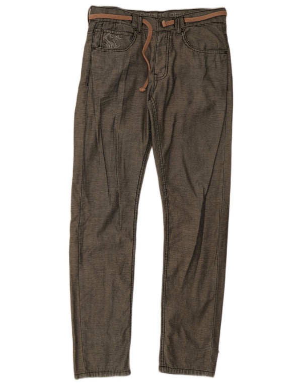 Calças casuais finas femininas Scorpion Bay W32 L33 algodão verde