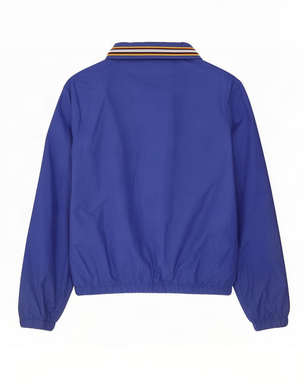 Jaqueta de chuva masculina com capuz K-Way UK 40 grande poliamida listrada azul