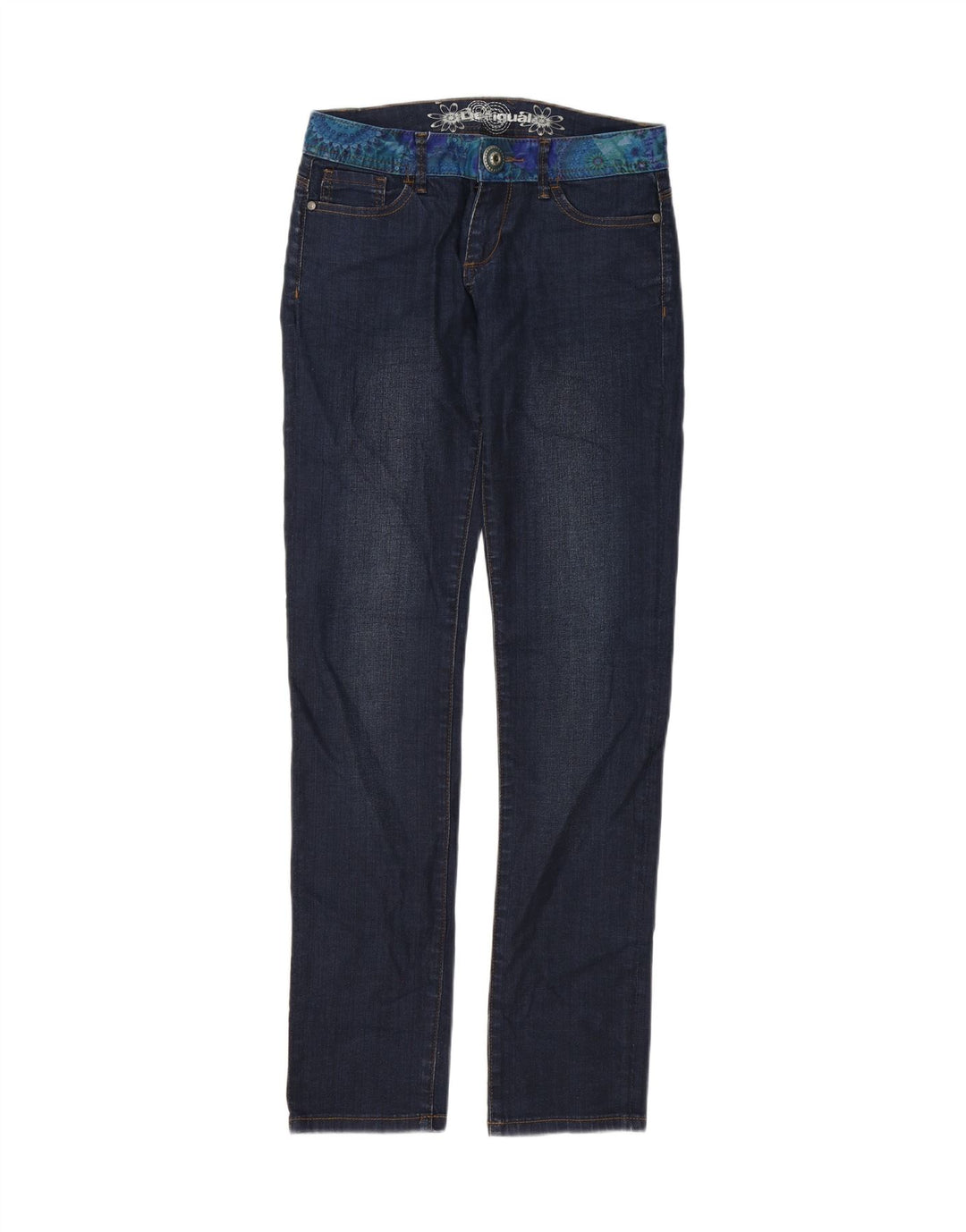 DESIGUAL Jeans Slim Feminino W28 L33 Azul Marinho