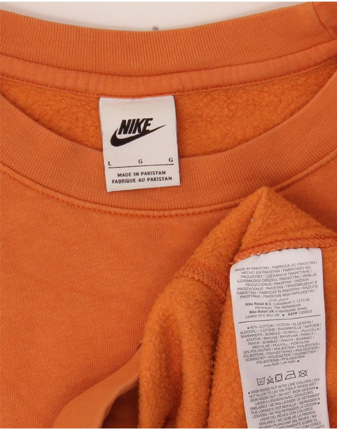 Nike moletom gráfico masculino jumper grande algodão laranja