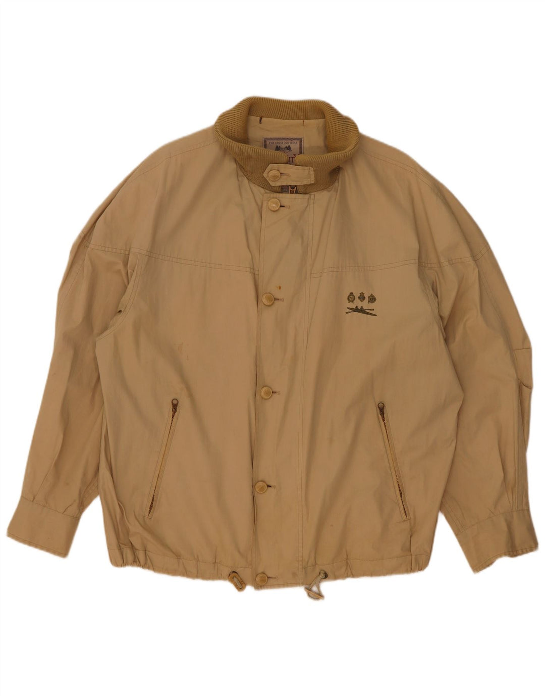 Jaqueta bomber masculina Seventy UK 38 algodão bege médio