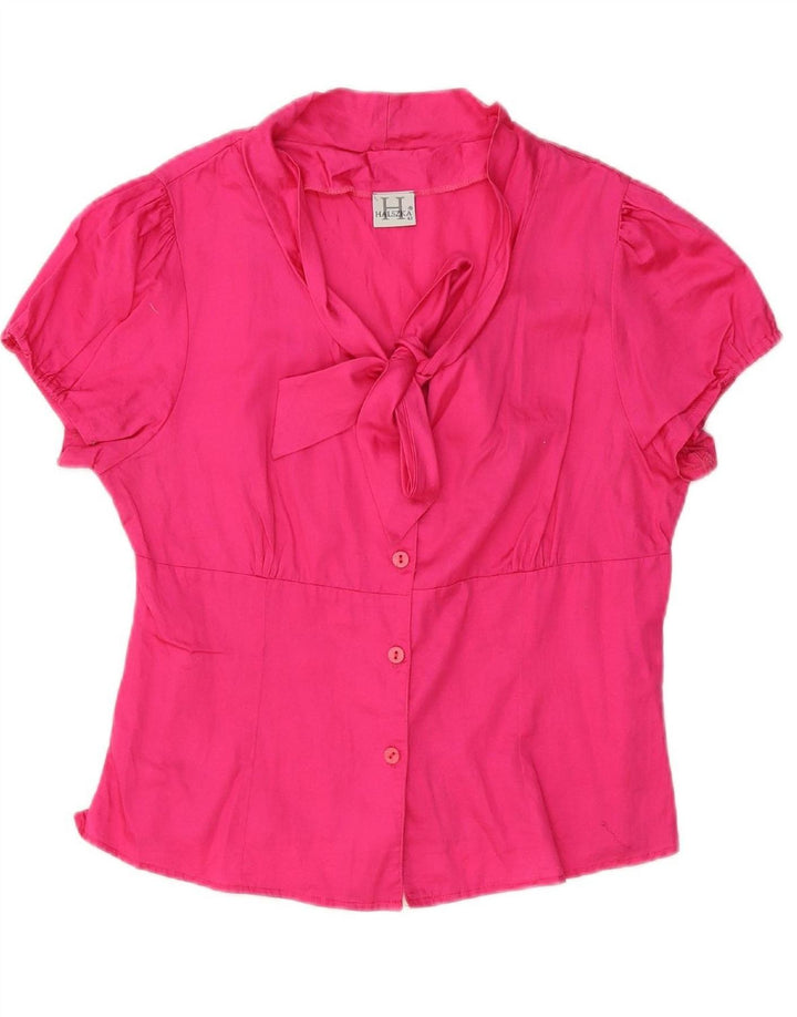 Blusa feminina VINTAGE com gravata frontal IT 42 rosa médio