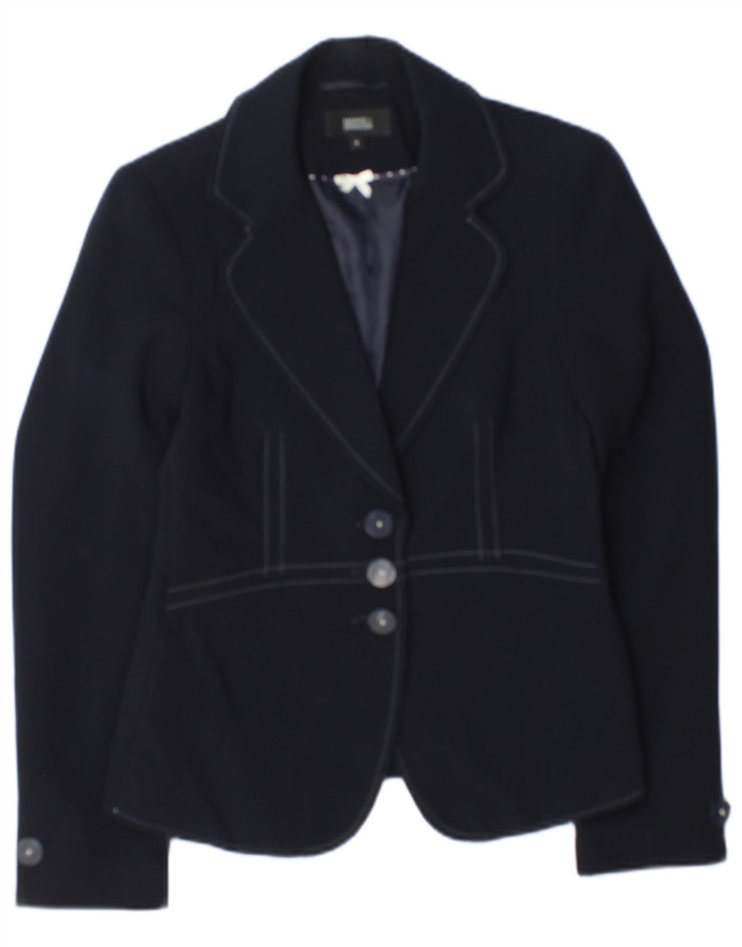Jaqueta blazer feminina Marks & Spencer com 3 botões Reino Unido 8 pequena azul marinho