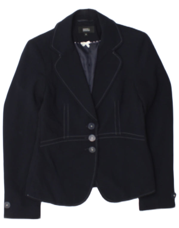 Jaqueta blazer feminina Marks & Spencer com 3 botões Reino Unido 8 pequena azul marinho