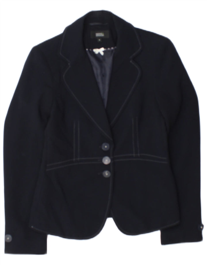 Jaqueta blazer feminina Marks & Spencer com 3 botões Reino Unido 8 pequena azul marinho