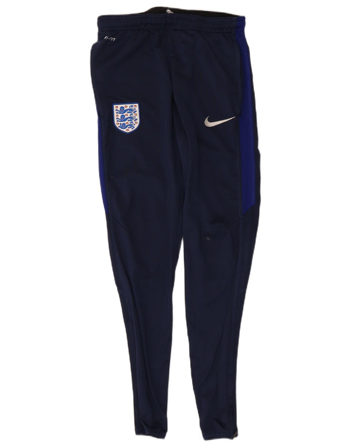 Calça de treino masculina Nike Inglaterra pequena azul marinho colorblock poliéster