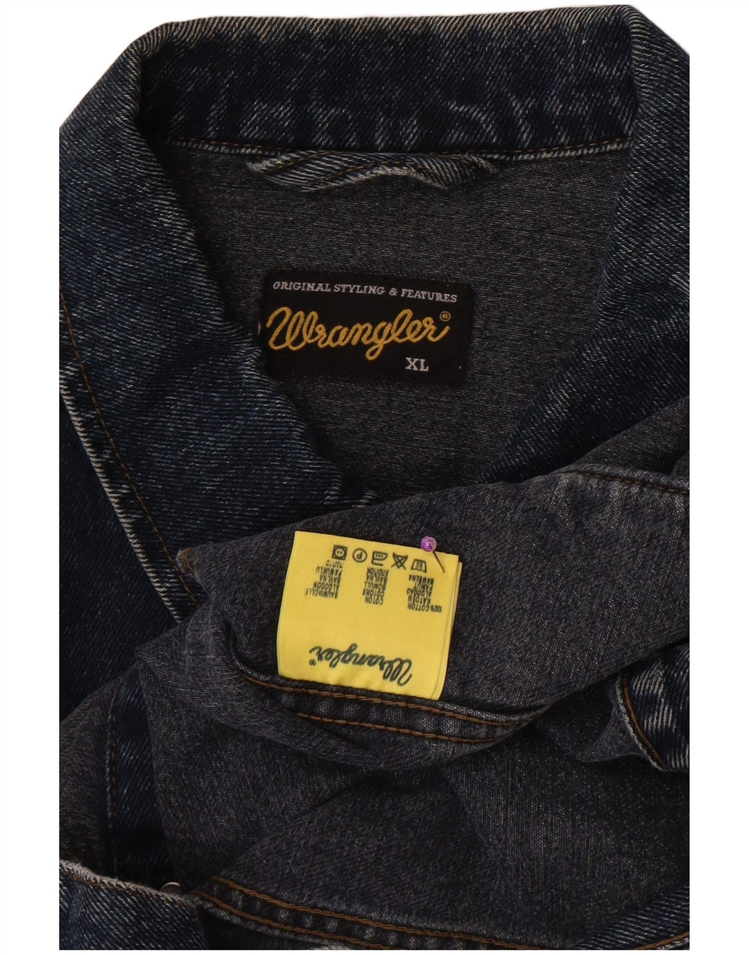 Jaqueta jeans Wrangler masculina UK 42 XL algodão azul