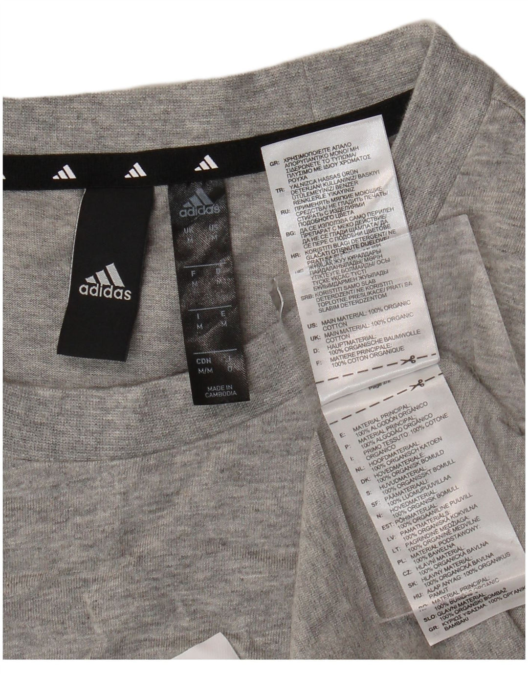 Camiseta Adidas Masculina Graphic Top Cinza Médio Algodão