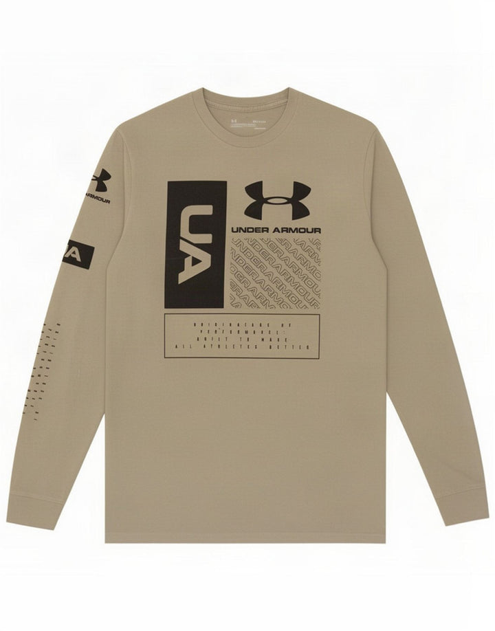 Under Armour Mens Graphic Top Manga Longa Pequeno Cinza