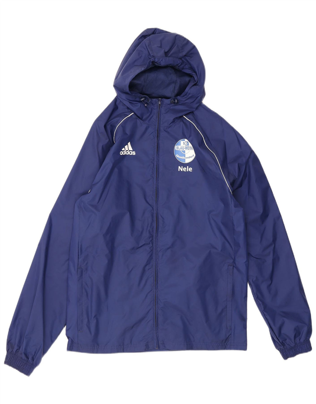 Adidas Mens Graphic Hooded Rain Jacket UK 36 Pequeno Azul Nylon