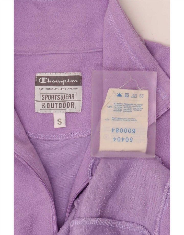 Jumper de lã feminino Champion com zíper e gola UK 10 poliéster roxo pequeno