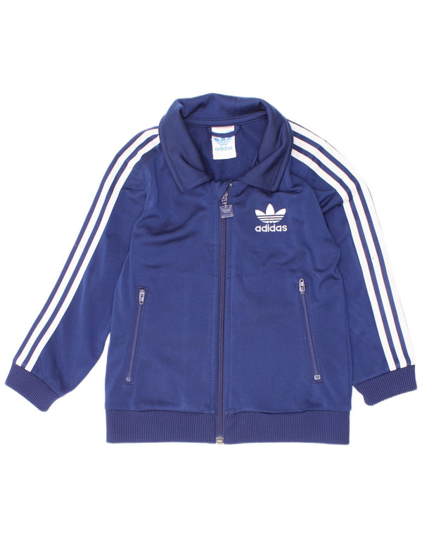 Casaco de treino Adidas Boys 3-4 anos azul marinho poliéster