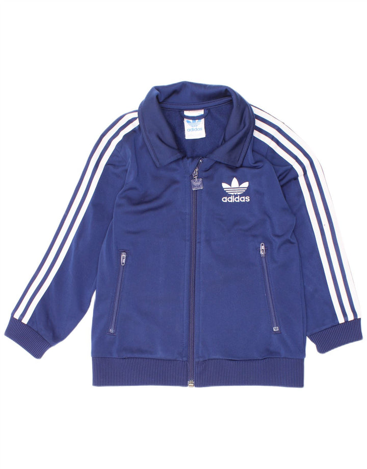 Casaco de treino Adidas Boys 3-4 anos azul marinho poliéster