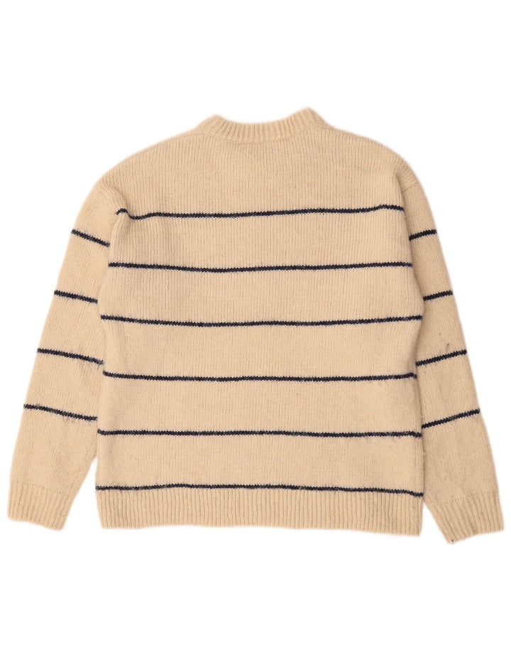 Suéter Zara Boys com gola redonda 13-14 anos poliéster listrado bege