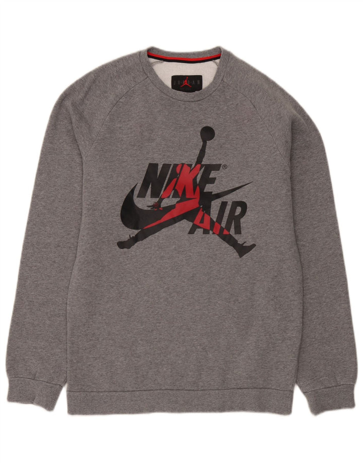 Jordan moletom gráfico masculino jumper pequeno algodão manchado cinza