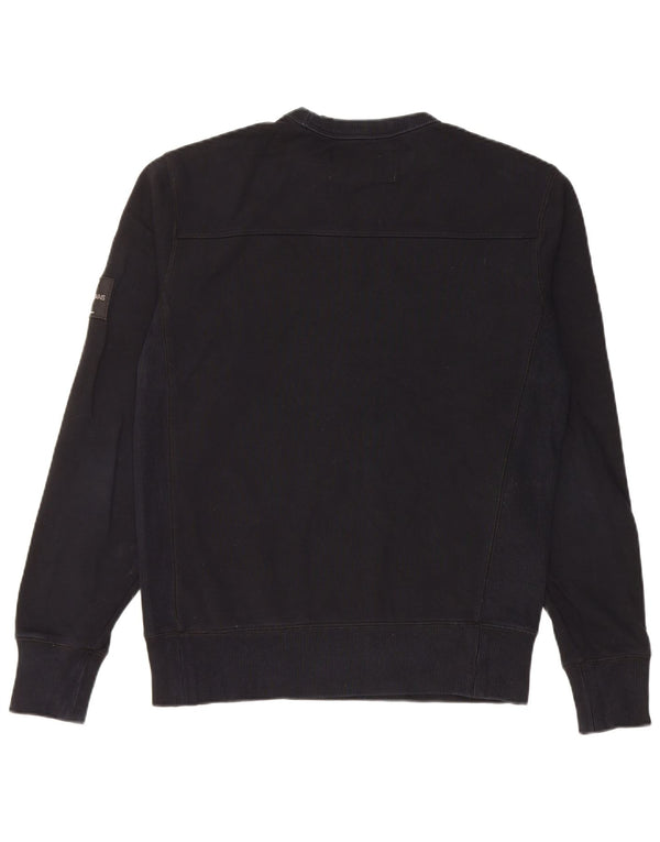 Calvin Klein Mens Graphic Regular Fit Moletom Jumper Pequeno Algodão Preto