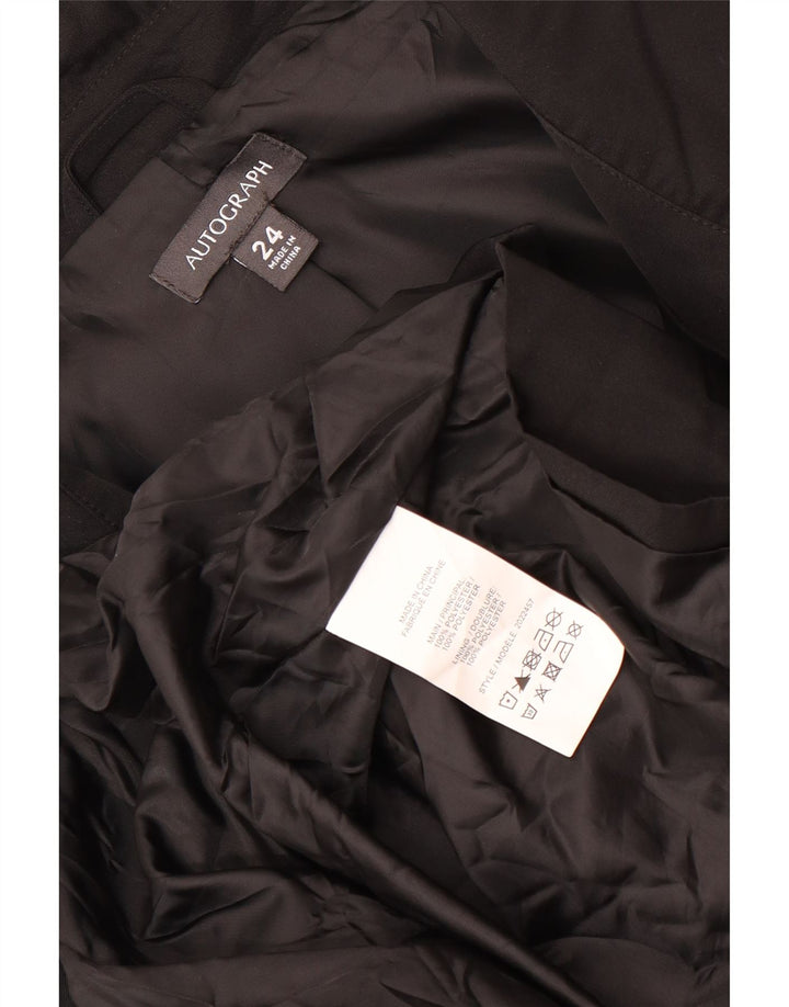 Casaco impermeável feminino Marks & Spencer Reino Unido 24 4XL preto poliéster