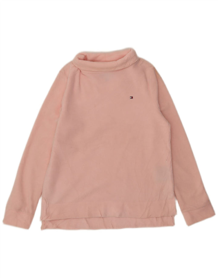 Jumper de lã feminino Tommy Hilfiger UK 14 poliéster rosa médio