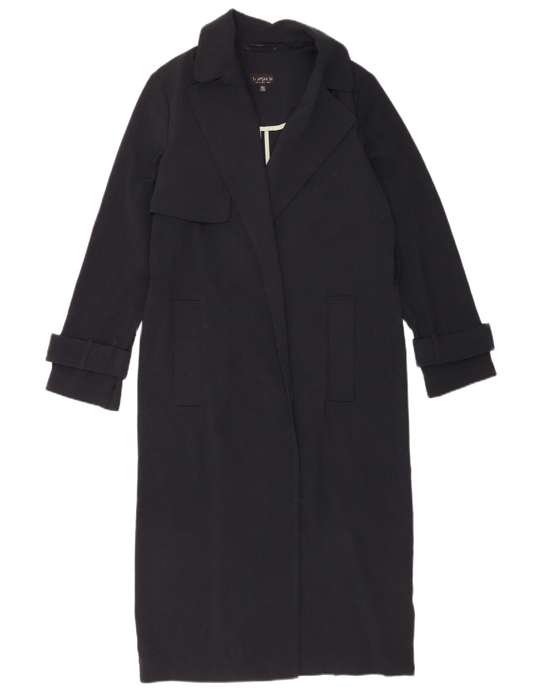 Topshop feminino oversized trench coat Reino Unido 6 XS azul marinho