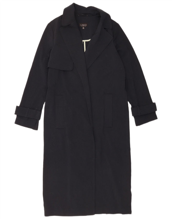 Topshop feminino oversized trench coat Reino Unido 6 XS azul marinho