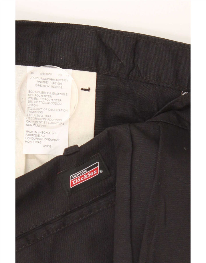 Calças Chino retas masculinas Dickies W38 L32 poliéster preto