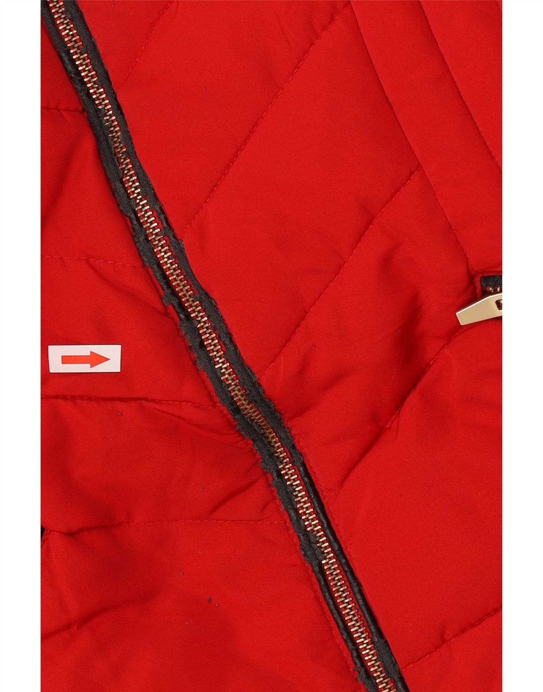 Jaqueta acolchoada com capuz feminina Zara UK 6 XS poliéster vermelho