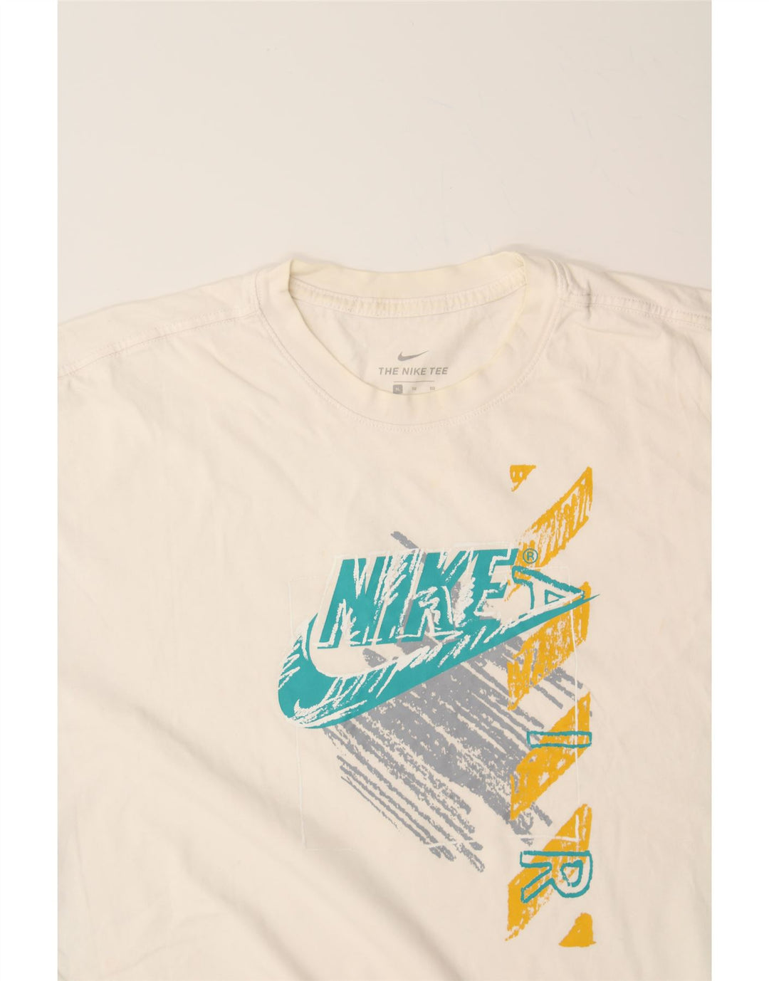 NIKE Mens Graphic T-Shirt Top XL Off White Cotton Vintage Nike and Second-Hand Nike from Messina Hembry 