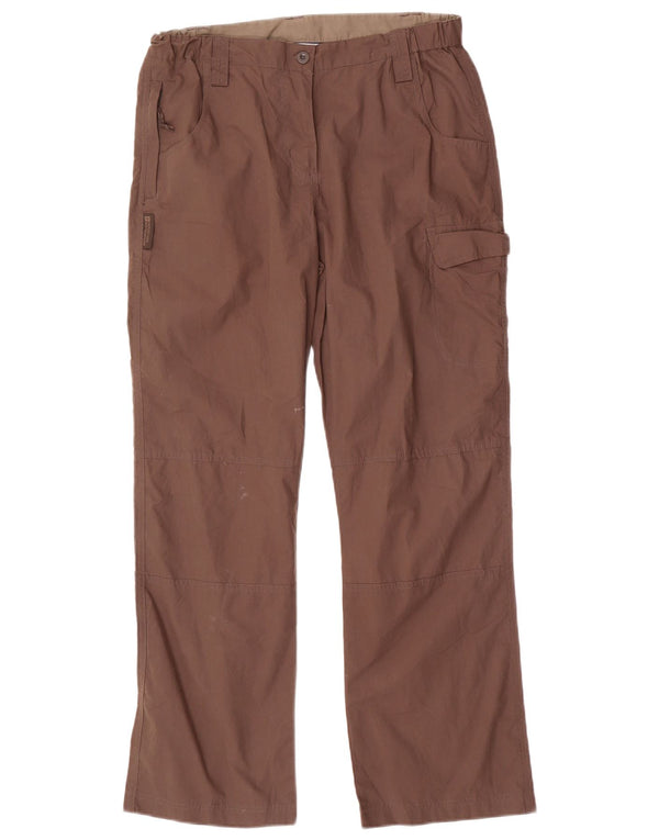 Calça cargo feminina reta Mountain Warehouse UK 10 pequena W30 L29 marrom