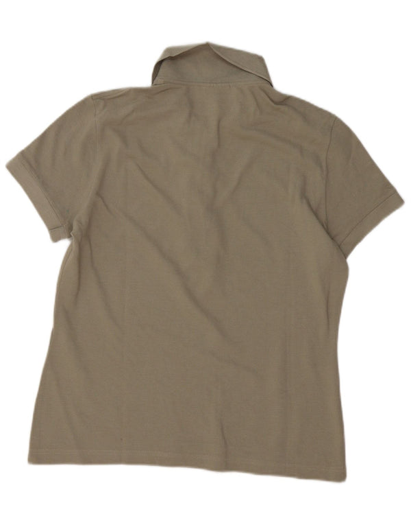 Camisa polo feminina LACOSTE tamanho 44 grande algodão cinza