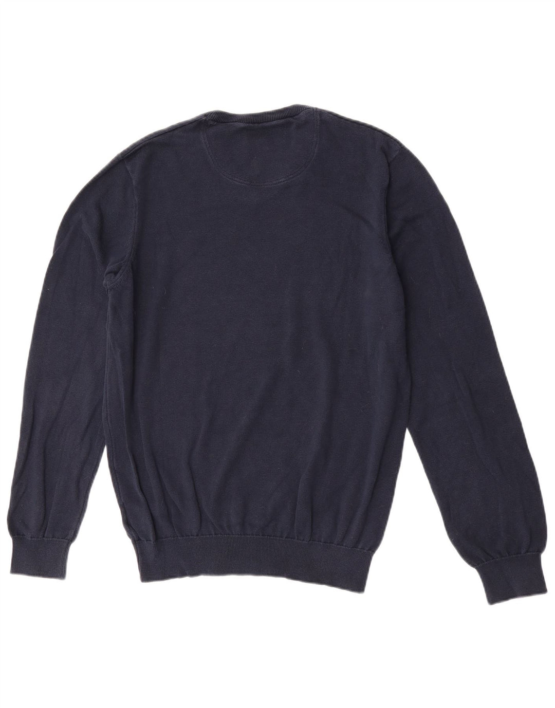 Suéter masculino Lacoste com decote em V tamanho 4 médio azul marinho algodão