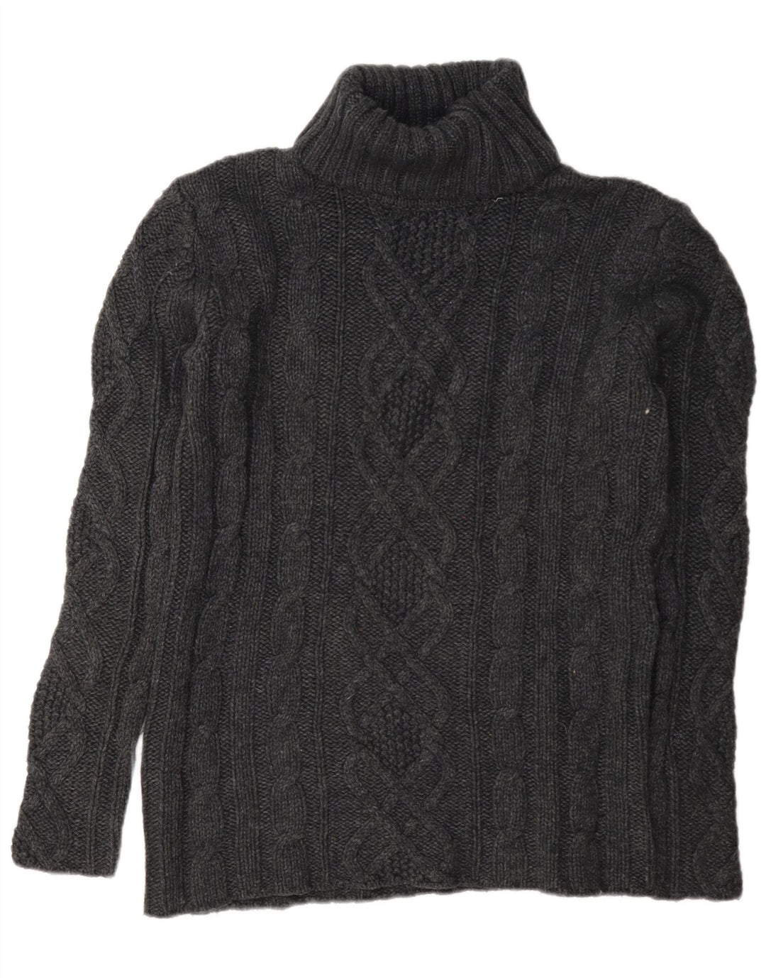 Suéter feminino Eddie Bauer com gola redonda e lã cinza grande Reino Unido 16
