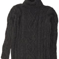Suéter feminino Eddie Bauer com gola redonda e lã cinza grande Reino Unido 16