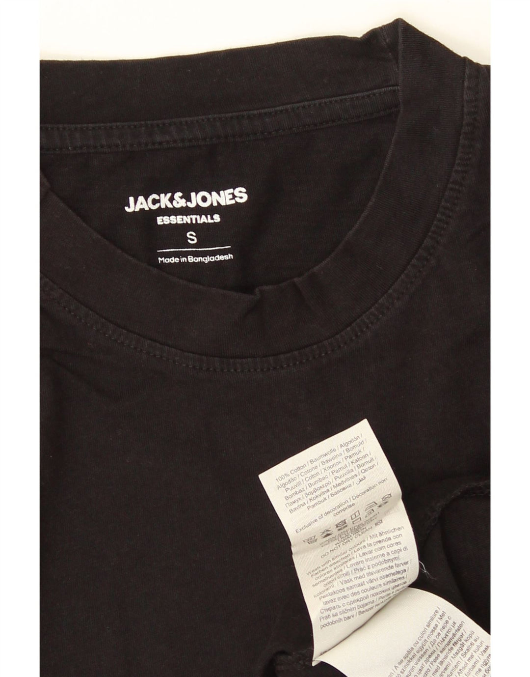 Camiseta masculina Jack & Jones top pequeno algodão preto