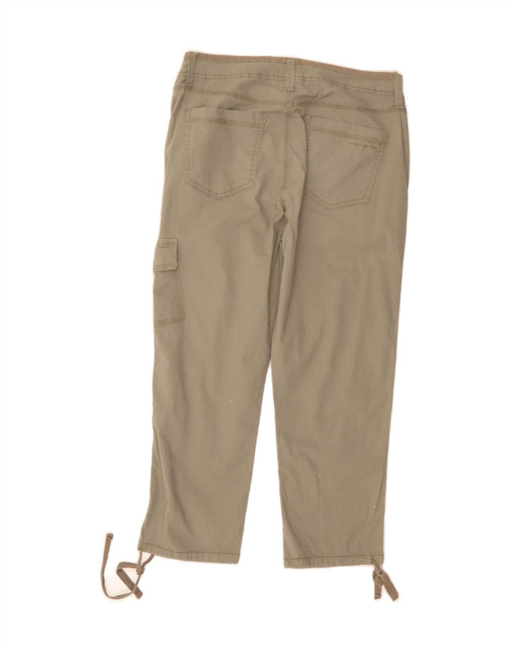DKNY Womens Crop Cargo Trousers US 2 XS W28 L22 Beige Cotton Vintage Dkny and Second-Hand Dkny from Messina Hembry 