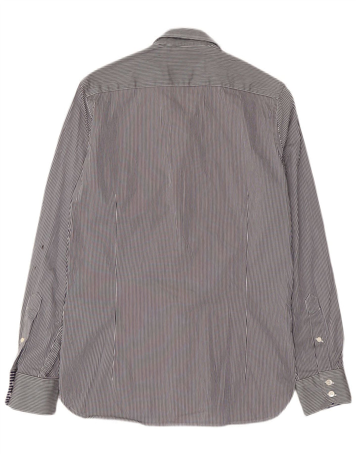 Camisa masculina Ted Baker tamanho 2 pequeno algodão listrado azul marinho