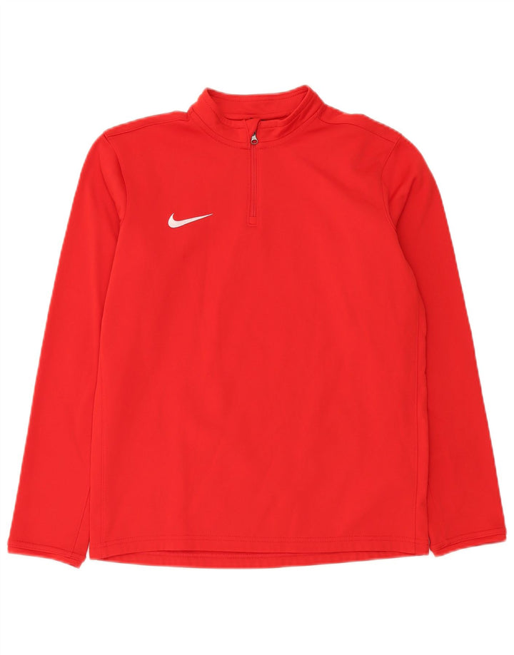 Nike Meninos Dri Fit Zip Neck Pullover Treino Top 13-14 Anos XL Vermelho