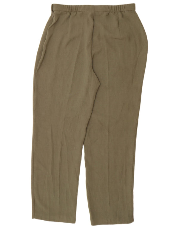Calça casual feminina de cintura alta Marks & Spencer Reino Unido 16 grande W32 L30 verde