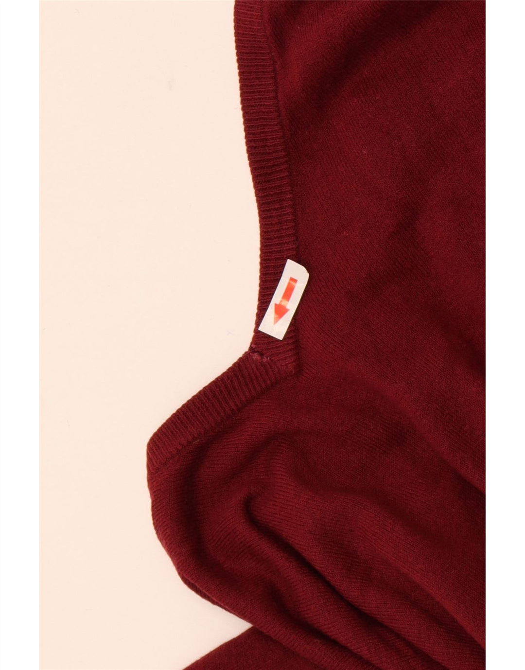 Suéter masculino Marks & Spencer com decote em V grande acrílico vermelho