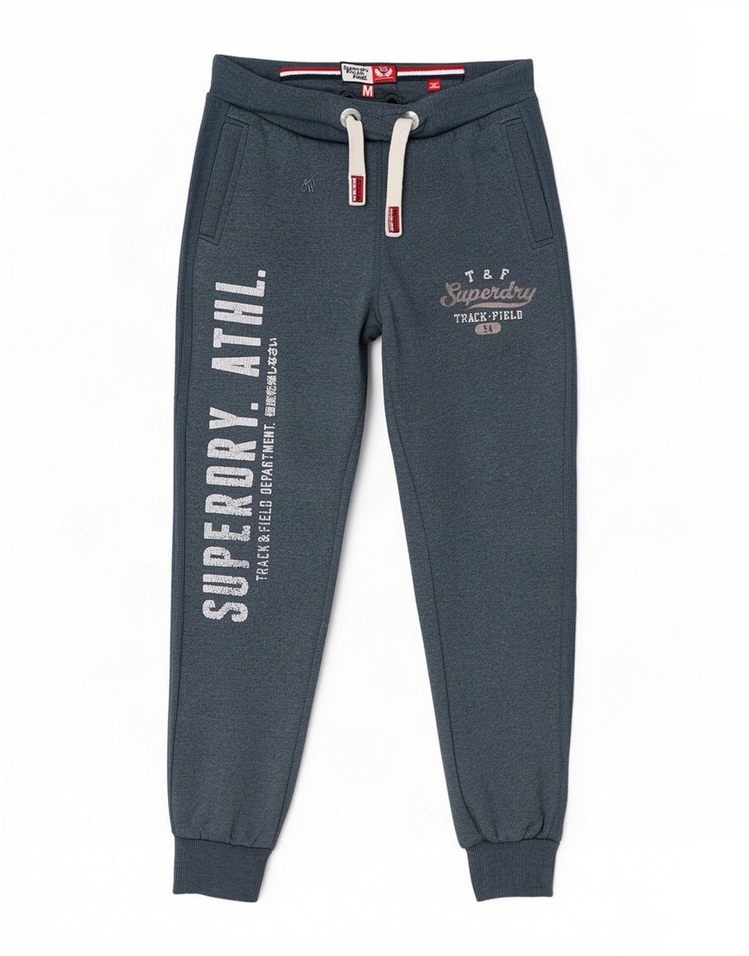 Superdry Mens Graphic Tracksuit Calças Joggers Médio Algodão Cinza