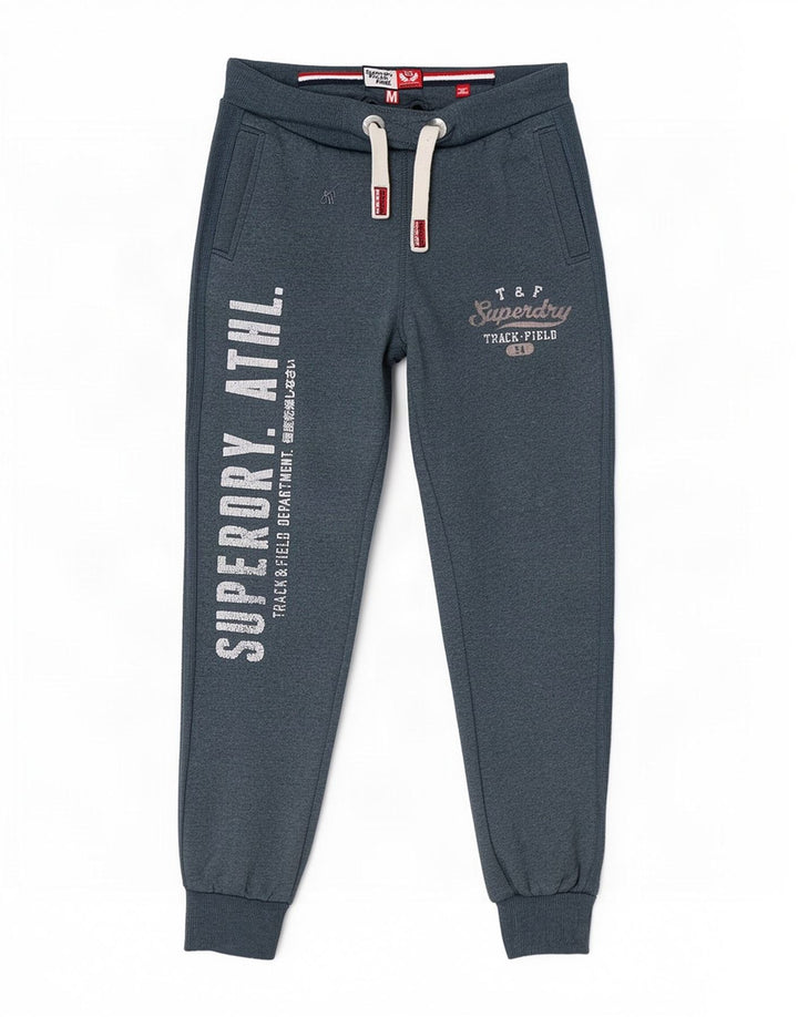 Superdry Mens Graphic Tracksuit Calças Joggers Médio Algodão Cinza