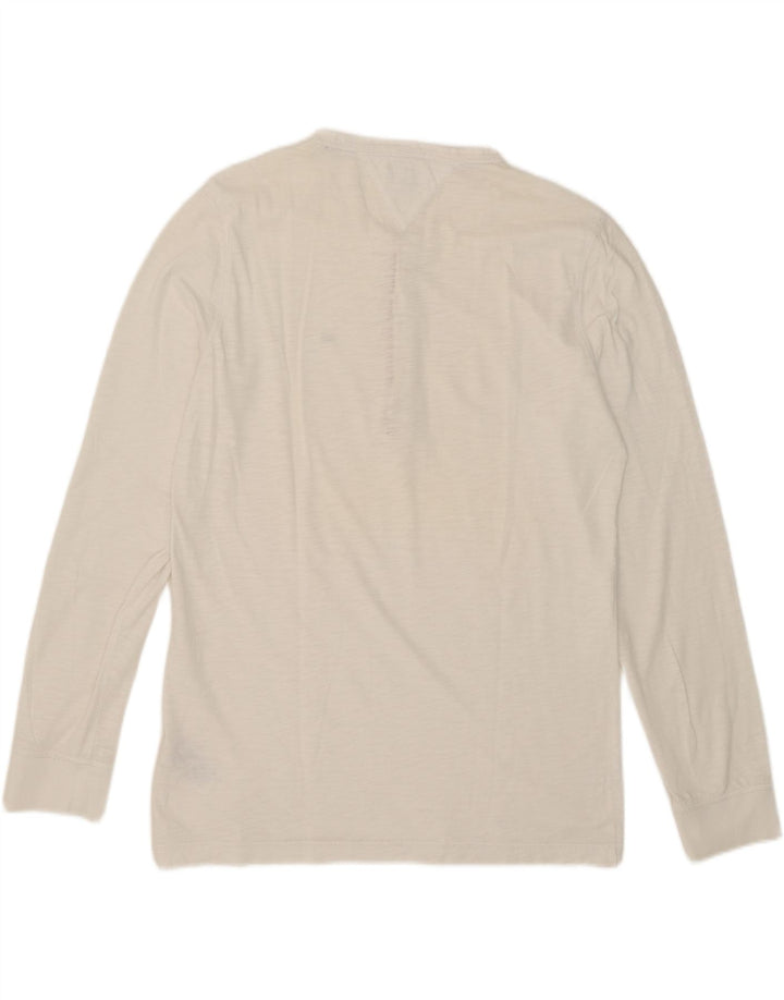 Tommy Hilfiger Mens Top Manga Longa XL Algodão Branco