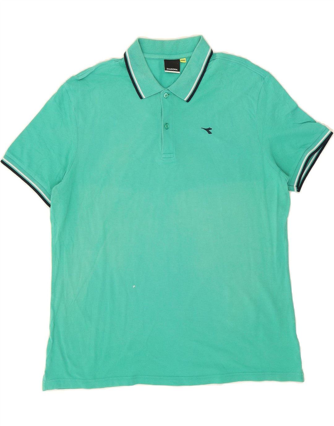DIADORA Mens Polo Shirt 3XL Turquoise Cotton Vintage Diadora and Second-Hand Diadora from Messina Hembry 