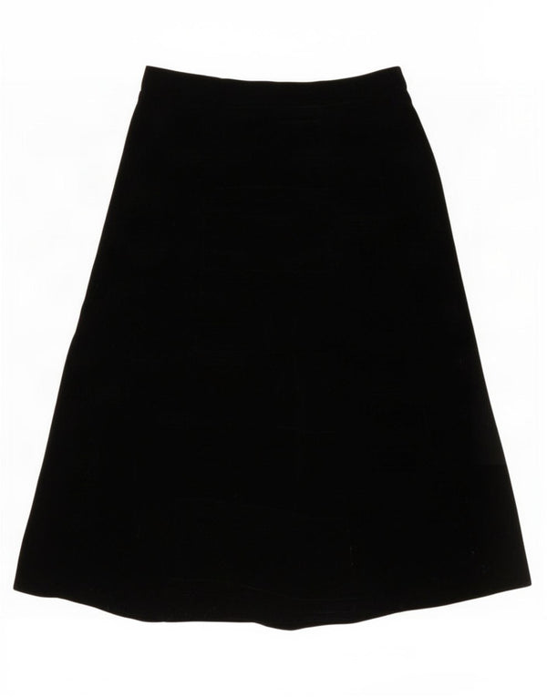 Saia larga de veludo feminina vintage XS W24 preta