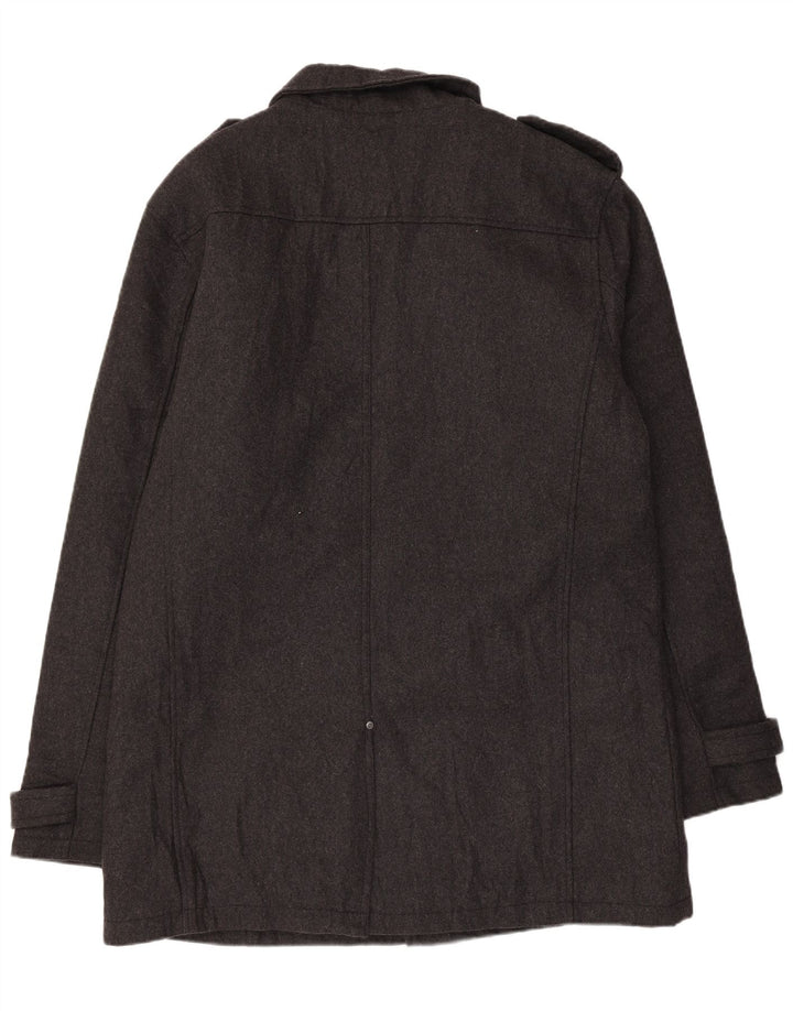 Sobretudo militar masculino Blend UK 44 2XL lã cinza