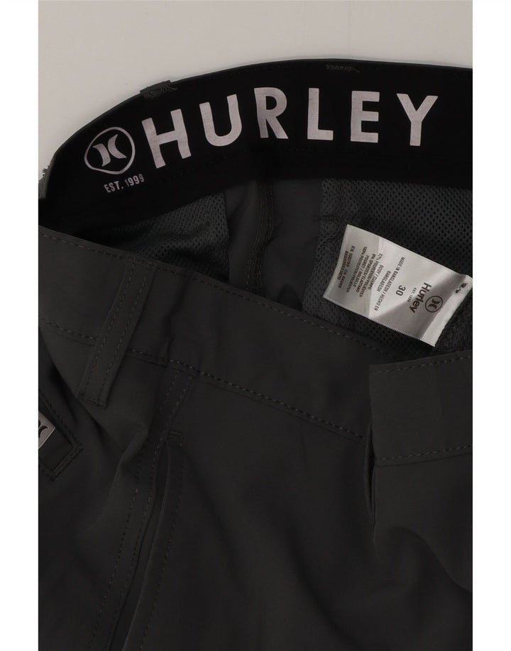 HURLEY Mens Chino Shorts W30 Poliéster Cinza Médio