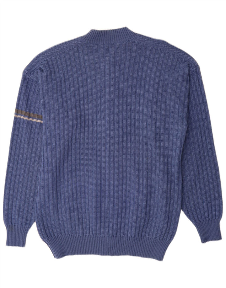 Suéter Cardigan Masculino Vintage Grande Azul