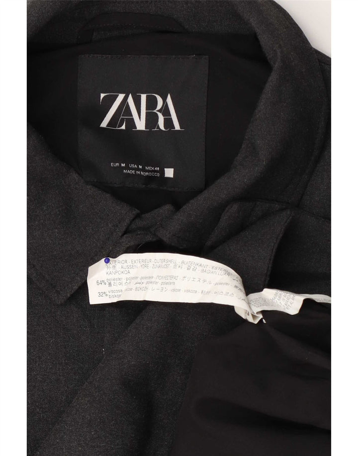 Jaqueta bomber masculina Zara UK 38 poliéster cinza médio
