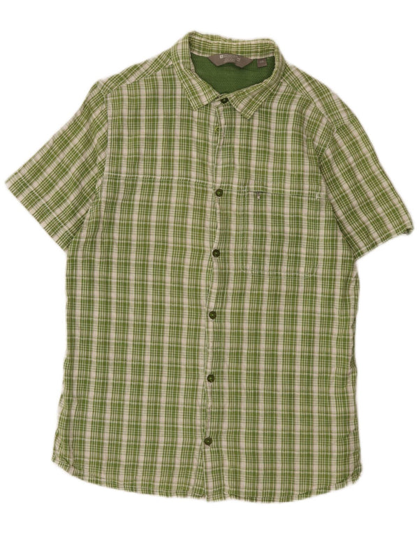 Camisa masculina de manga curta regular da Mountain Warehouse, xadrez verde grande