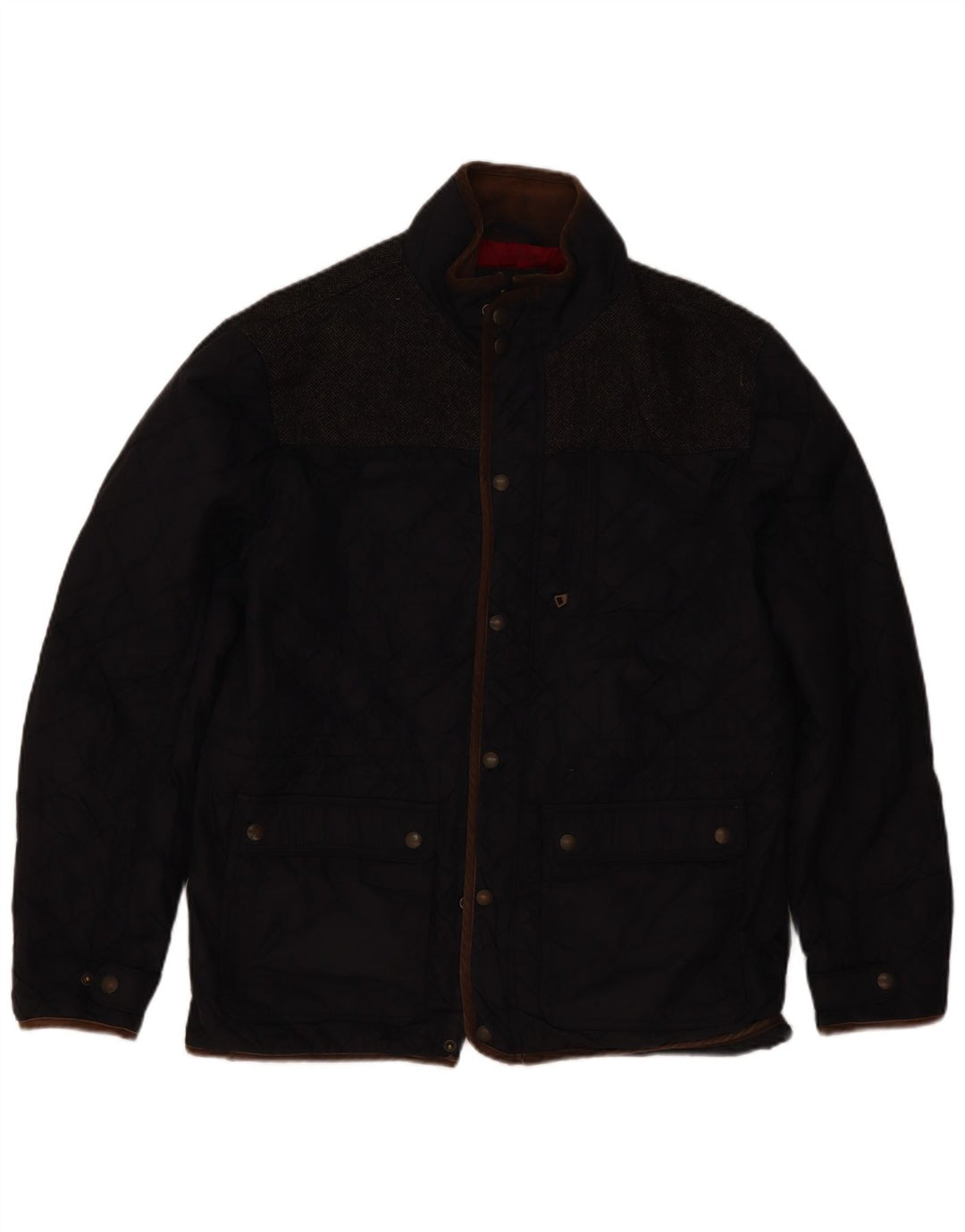 Jaqueta acolchoada masculina Blue Harbor UK 40 grande bloco colorido azul marinho